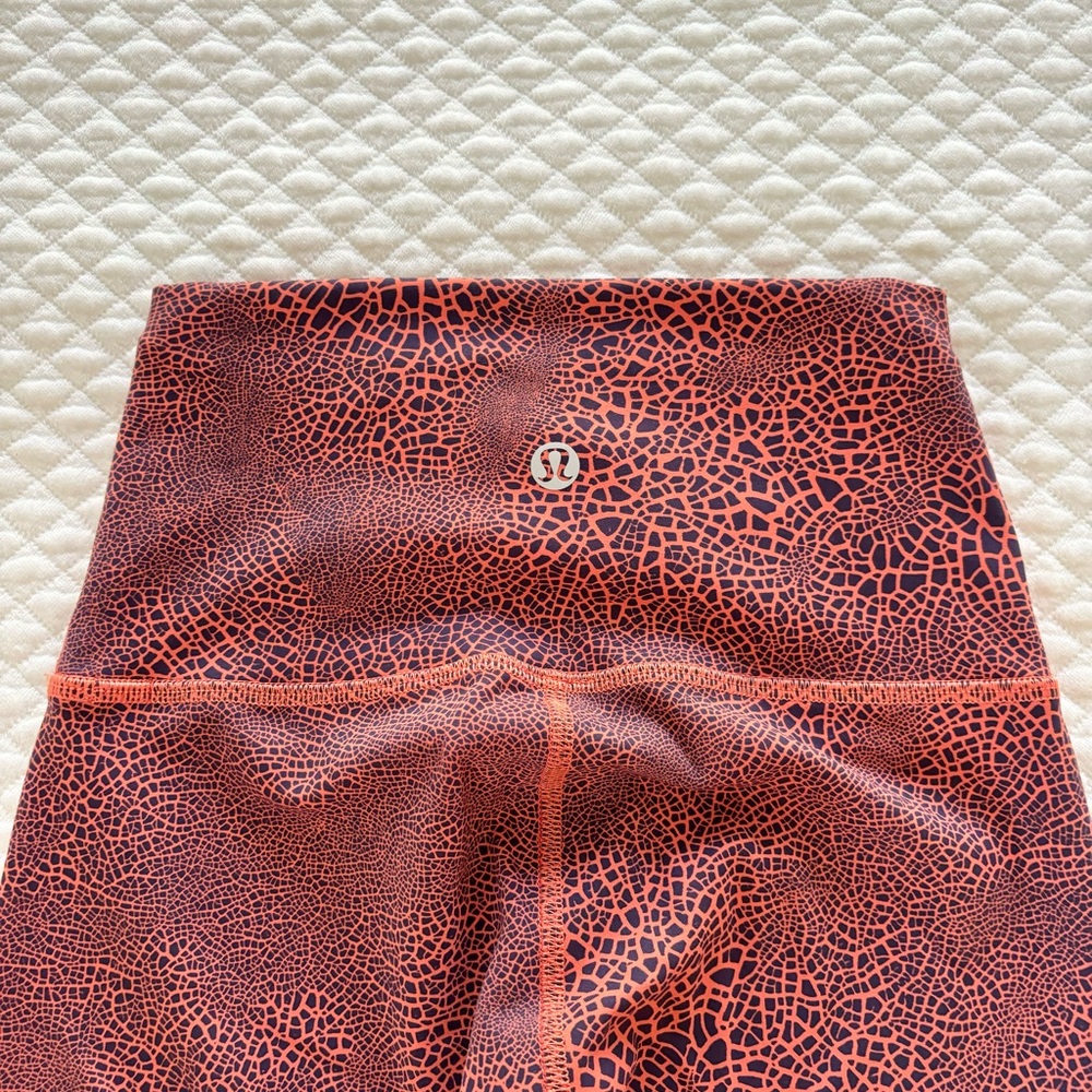 Lululemon Orange and Navy Blue Leggings, Size 0